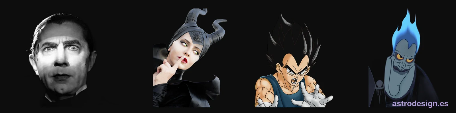 Drácula, Maléfica, Vegeta y Hades: cuatro villanos con pico de viuda